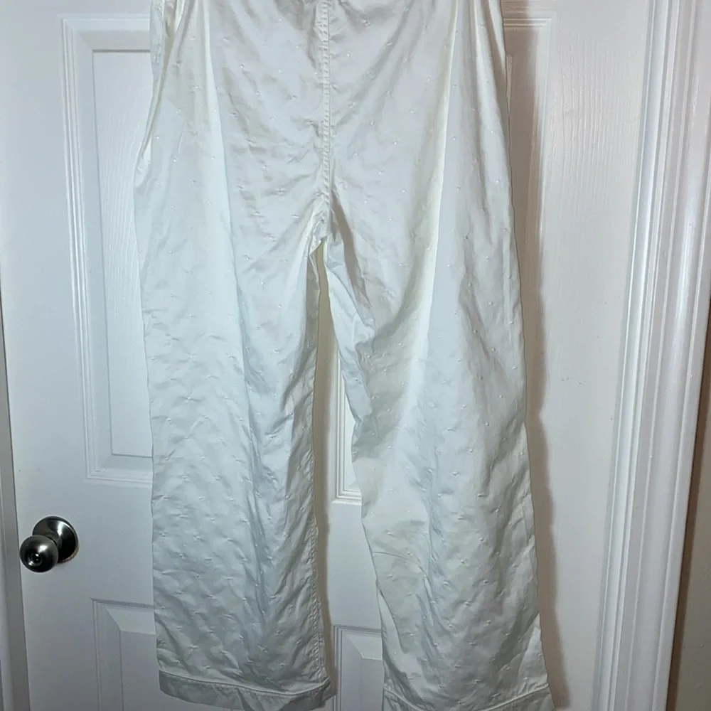 Kate Spade New York® Tie Waist White Wide leg Cotton  Pants size Medium
